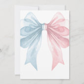Coquette Bow He or She Gender Reveal Invitation 招待状 (裏面)