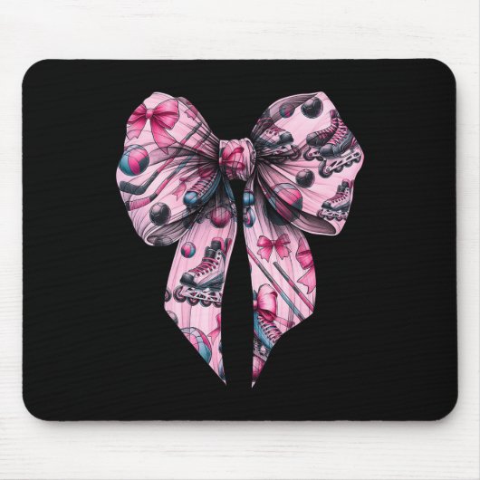 Coquette Bow Inline Hockey Player Girl Mom Mother' マウスパッド (正面)