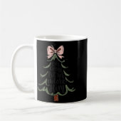 Coquette Bow Jesus Christmas Tree Oh Come Let Us A コーヒーマグカップ (左)