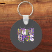 Coquette Bow Mardi Gras New Orleans Louisiana Dalm キーホルダー (正面)