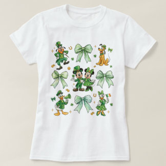 Coquette Bow Mickey And Friends St. Patrick’s Day  Tシャツ