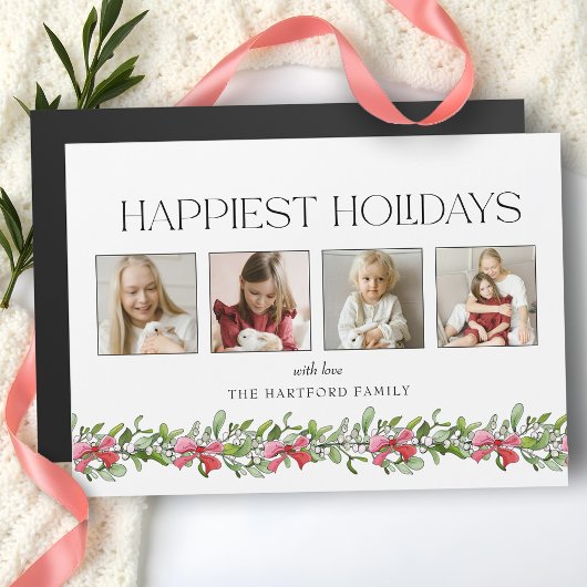 Coquette Bow Mistletoe Happiest Holidays 4 Photo