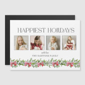 Coquette Bow Mistletoe Happiest Holidays 4 Photo (正面/裏面)