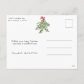 Coquette Bow Mistletoe Happiest Holidays 4 Photo シーズンポストカード (裏面)