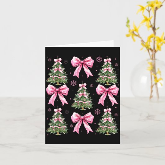 Coquette Bow Nk Christmas Tree Xmas Pajamas Women  カード (黄色い花)