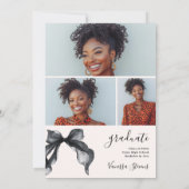 Coquette Bow Nurse 4-Photo Graduation 招待状 (裏面)