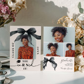 Coquette Bow Nurse 4-Photo Graduation 招待状