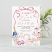 Coquette Bow Pajamas and Processo Bridal Shower 招待状 (スタンド正面)