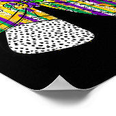 Coquette Bow Pencil Mardi Gras Fleur-de-lis Teache ポスター (角)