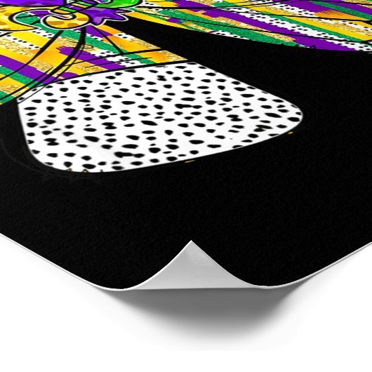 Coquette Bow Pencil Mardi Gras Fleur-de-lis Teache ポスター (角)