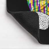 Coquette Bow Pencil Mardi Gras Fleur-de-lis Teache マウスパッド (コーナー)