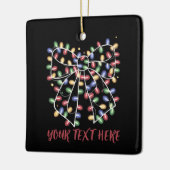 Coquette Bow Personalized Christmas Lights Holiday セラミックオーナメント (左)