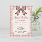 Coquette Bow Pink Birthday Party 招待状 (スタンド正面)