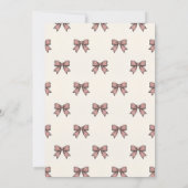 Coquette Bow Pink Birthday Party 招待状 (裏面)