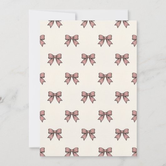 Coquette Bow Pink Birthday Party 招待状 (裏面)