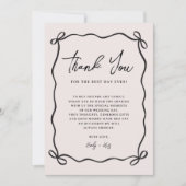 Coquette Bow Pink Wedding Photo サンキューカード (正面)