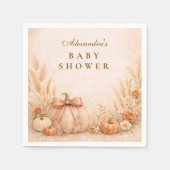 Coquette Bow Pumpkin Baby Shower スタンダードカクテルナプキン (正面)