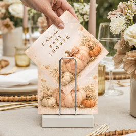Coquette Bow Pumpkin Fall Baby Shower スタンダードカクテルナプキン