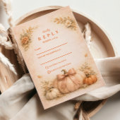 Coquette Bow Pumpkin Fall Wedding 出欠カード