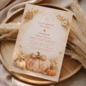 Coquette Bow Pumpkin Fall Wedding 招待状