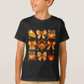 Coquette Bow Pumpkin Season Thanksgiving Autumn Fa Tシャツ (正面)