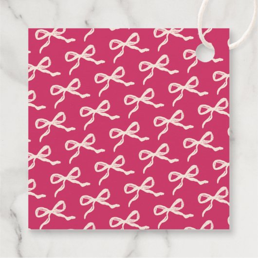 Coquette Bow Retro Wedding フェイバータグ (裏面)