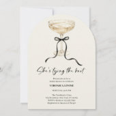 Coquette Bow She’s Tying the Knot Bridal Shower  招待状 (正面)