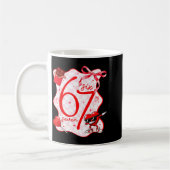 Coquette Bow Six Seven 67 Meme Dabbing Heart Valen コーヒーマグカップ (左)
