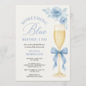 Coquette Bow Something Blue QR Code Bridal Shower  招待状 (正面)