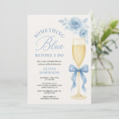 Coquette Bow Something Blue QR Code Bridal Shower  招待状 (スタンド正面)