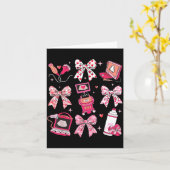 Coquette Bow Sonographer Valentine Ultrasound Tech カード (黄色い花)