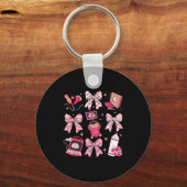 Coquette Bow Sonographer Valentine Ultrasound Tech キーホルダー (正面)