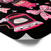 Coquette Bow Sonographer Valentine Ultrasound Tech ポスター (角)