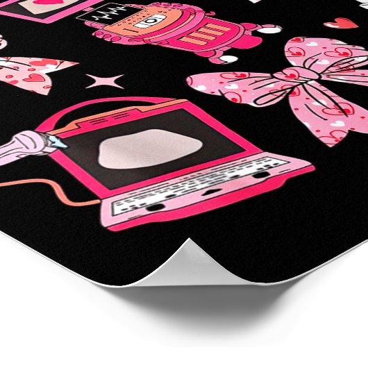 Coquette Bow Sonographer Valentine Ultrasound Tech ポスター (角)