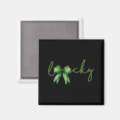Coquette Bow St.patricks Day Lucky Shamrock Irelan マグネット (正面/裏面)