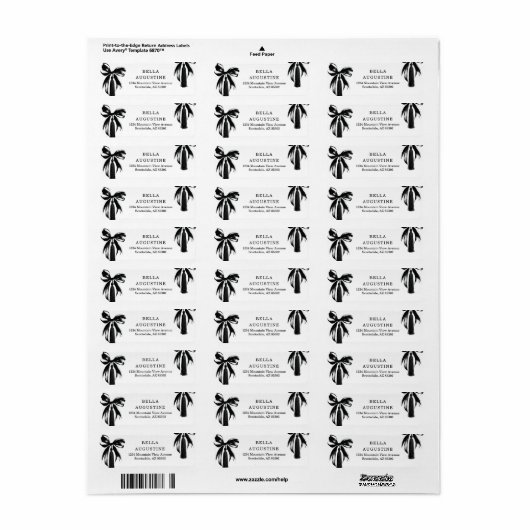 Coquette Bow & Tassel Graduation Return Address ラベル (フルシート)