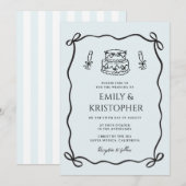 Coquette Bow Wedding Cake 招待状 (正面/裏面)