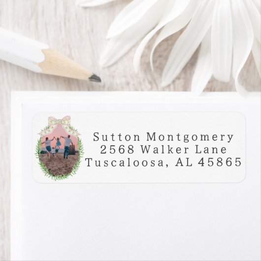 Coquette Bow Wreath Frame Address ラベル (インサイチュ)