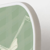 Coquette Bows Gingham Monogram Cream Sage Green  ピックルボールラケット (左詳細)