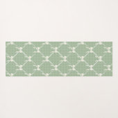 Coquette Bows Gingham Monogram Cream Sage Green ヨガマット (裏面(横))