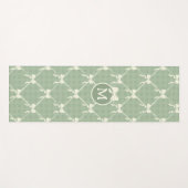 Coquette Bows Gingham Monogram Cream Sage Green  ヨガマット (正面(横))