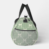 Coquette Bows Gingham Pattern Cream Sage Green ダッフルバッグ (右)