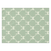 Coquette Bows Gingham Pattern Cream Sage Green テーブルクロス (正面(横))