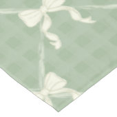 Coquette Bows Gingham Pattern Cream Sage Green テーブルクロス (アングル)