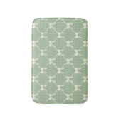 Coquette Bows Gingham Pattern Cream Sage Green  バスマット (正面縦)