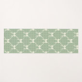 Coquette Bows Gingham Pattern Cream Sage Green  ヨガマット (正面(横))