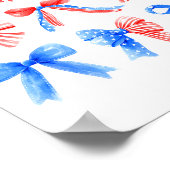 Coquette Bows Red White Blue Usa Flag 4th Of July  ポスター (角)