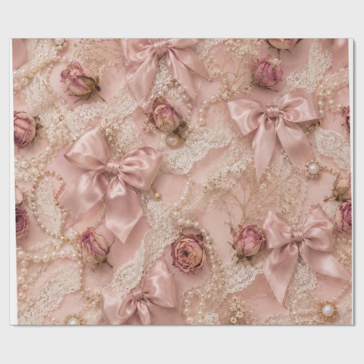Coquette Bows Wrapping Paper ラッピングペーパー (フラット)
