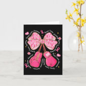 Coquette Boxing Gloves Pink Ribbon Breast Cancer A カード (黄色い花)