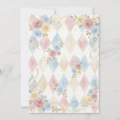 Coquette Bunny Baby Shower flower Blush Pink 招待状 (裏面)